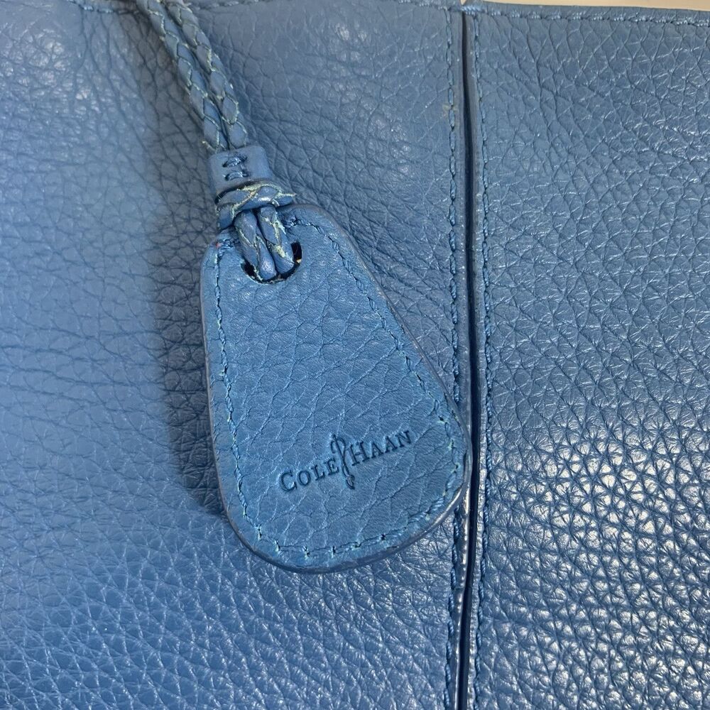 Cole Haan Village Marcy Leather Pebble Blue Tech Tote Purse Women’s - Picture 7 of 16